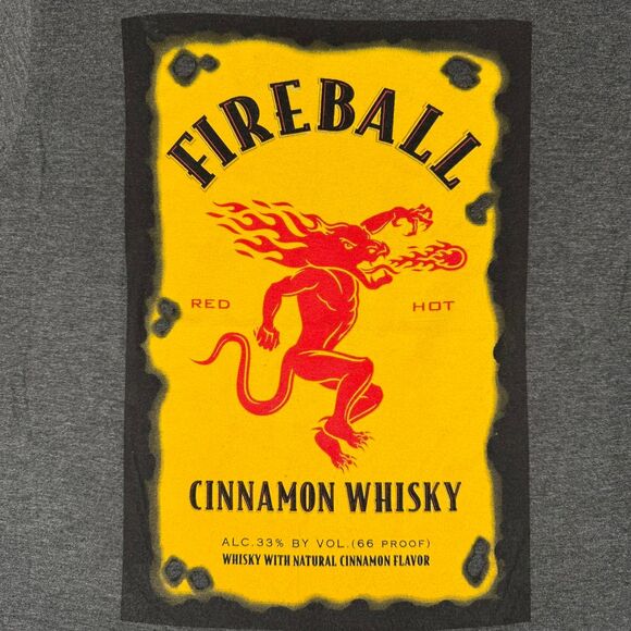 Ripple Junction x Fireball Cinnamon Whisky Demon Logo Tee Shirt Soft - Medium - Picture 6 of 6
